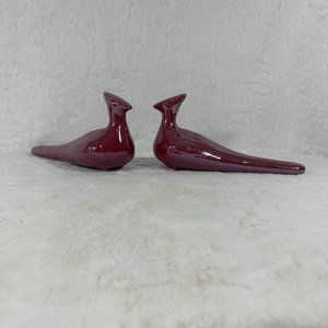 Firefly Home Collection Ceramic Birds Decor (Set of 2) iridescent maroon red
